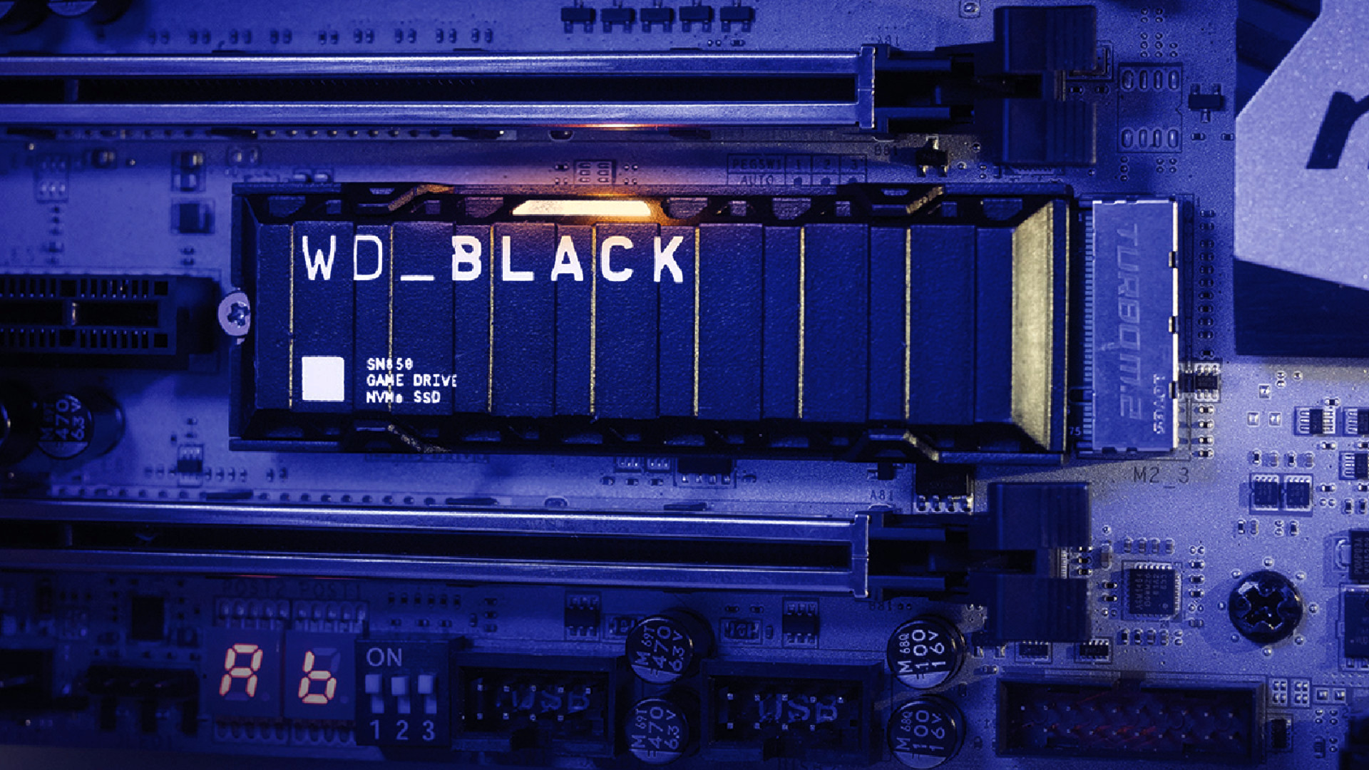 what is an ssd - an example of a WD Black M.2 SSD installed in a motherboard