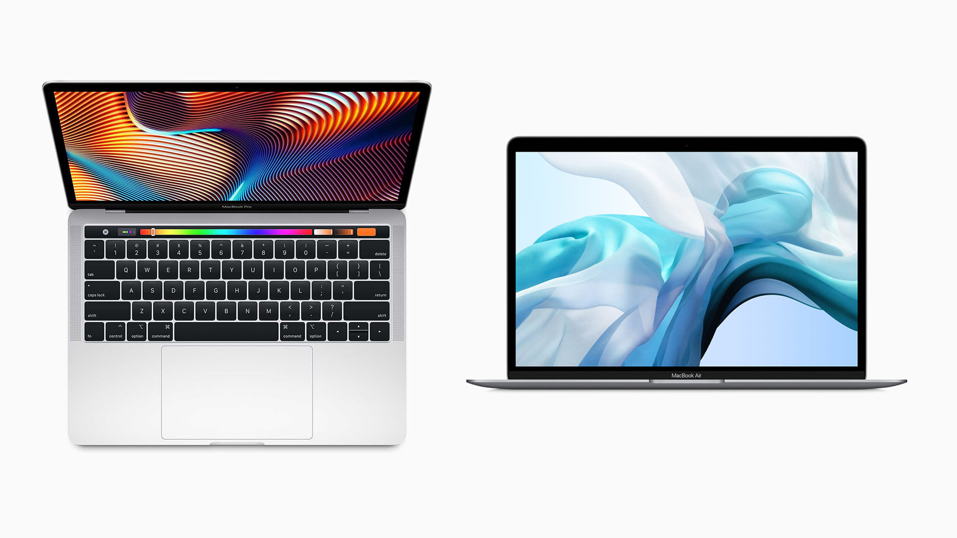 are macbooks touchscreen - a side by side from above and head on on the macbook air